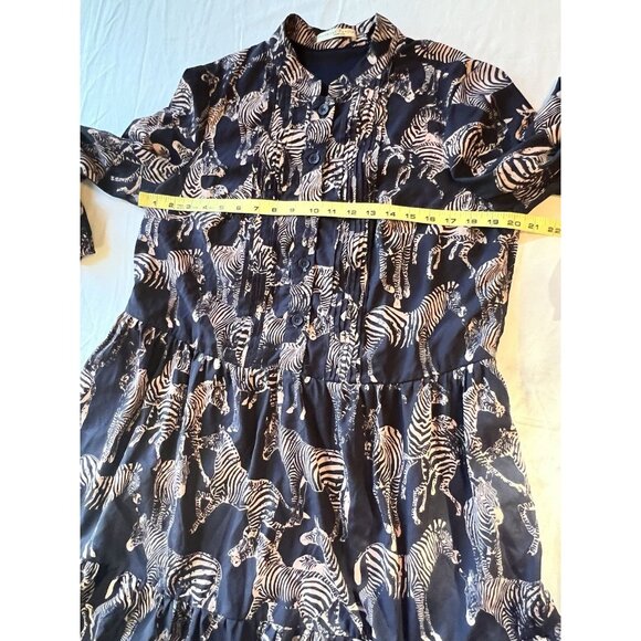 Eshakti Dress 1X MIDI Long Sleeve Tiered Gray Zebra Novelty Print Office - Picture 9 of 10